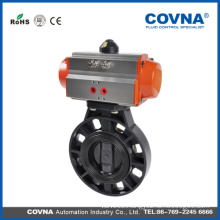 2 inch PVC pneumatic butterfly valve with double acting actuator